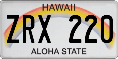 HI license plate ZRX220
