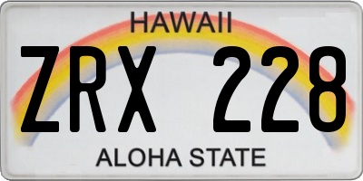 HI license plate ZRX228