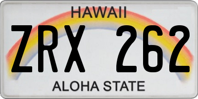 HI license plate ZRX262