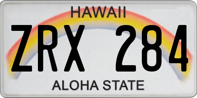 HI license plate ZRX284