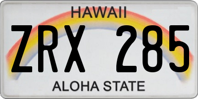 HI license plate ZRX285