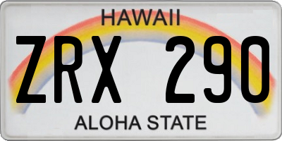 HI license plate ZRX290