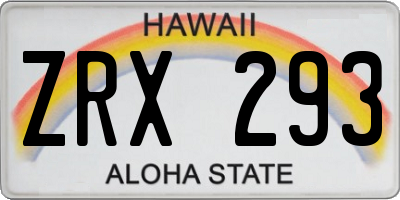 HI license plate ZRX293