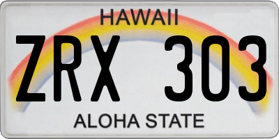 HI license plate ZRX303