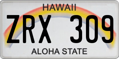 HI license plate ZRX309