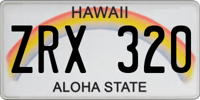 HI license plate ZRX320