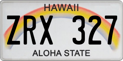 HI license plate ZRX327