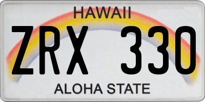 HI license plate ZRX330