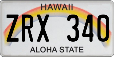 HI license plate ZRX340