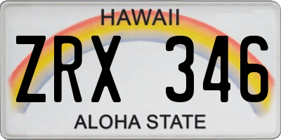 HI license plate ZRX346