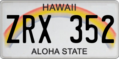 HI license plate ZRX352