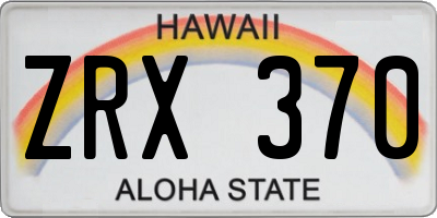 HI license plate ZRX370