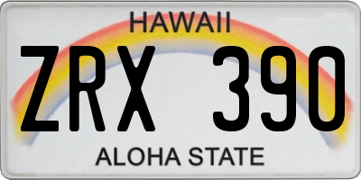 HI license plate ZRX390