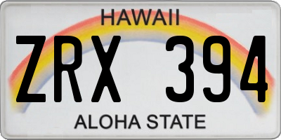 HI license plate ZRX394