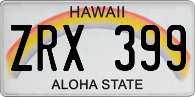 HI license plate ZRX399