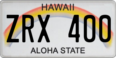 HI license plate ZRX400