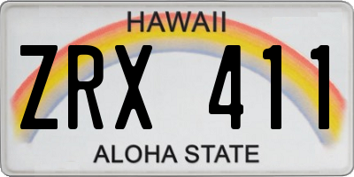 HI license plate ZRX411