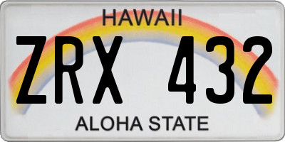 HI license plate ZRX432