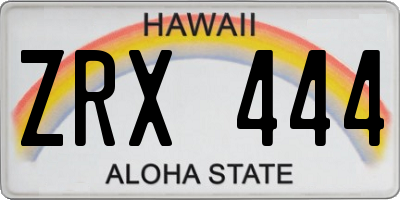 HI license plate ZRX444