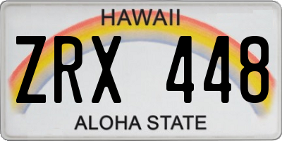 HI license plate ZRX448