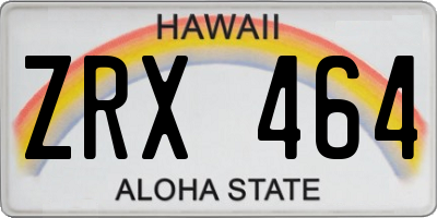 HI license plate ZRX464