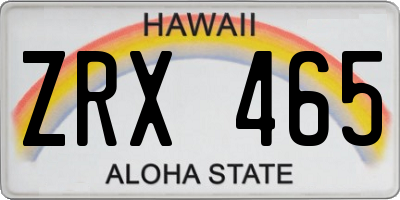 HI license plate ZRX465