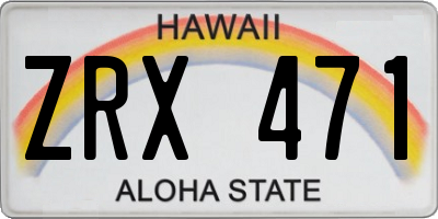 HI license plate ZRX471