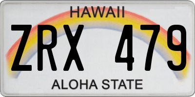 HI license plate ZRX479