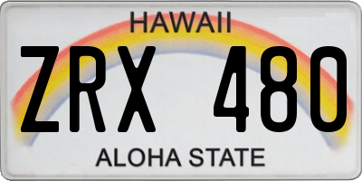 HI license plate ZRX480