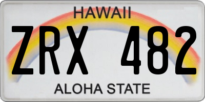 HI license plate ZRX482