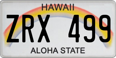 HI license plate ZRX499