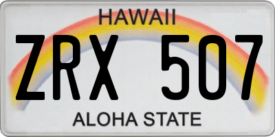 HI license plate ZRX507