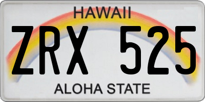 HI license plate ZRX525
