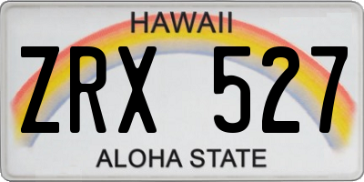 HI license plate ZRX527