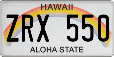 HI license plate ZRX550