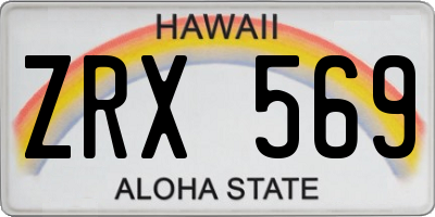 HI license plate ZRX569