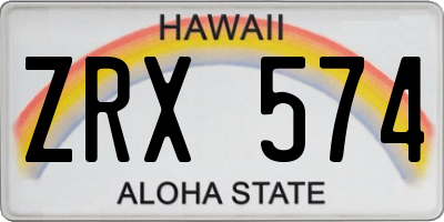 HI license plate ZRX574