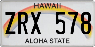 HI license plate ZRX578