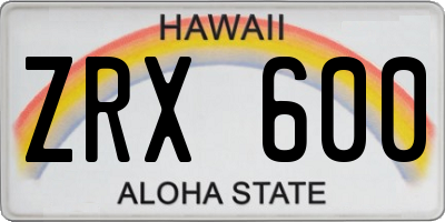 HI license plate ZRX600