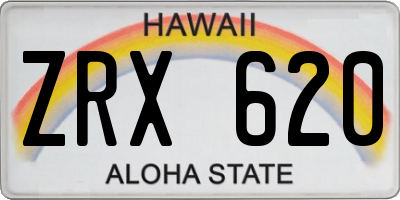 HI license plate ZRX620