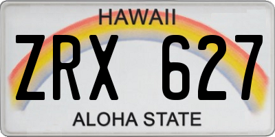 HI license plate ZRX627