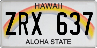 HI license plate ZRX637