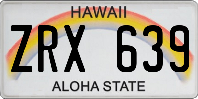 HI license plate ZRX639