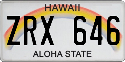HI license plate ZRX646