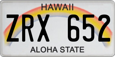 HI license plate ZRX652