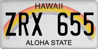 HI license plate ZRX655