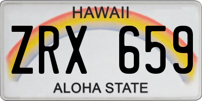 HI license plate ZRX659