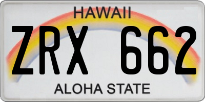 HI license plate ZRX662