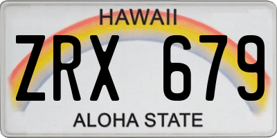 HI license plate ZRX679