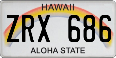 HI license plate ZRX686
